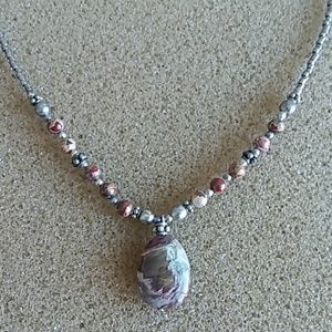 Jasper natural stone necklace